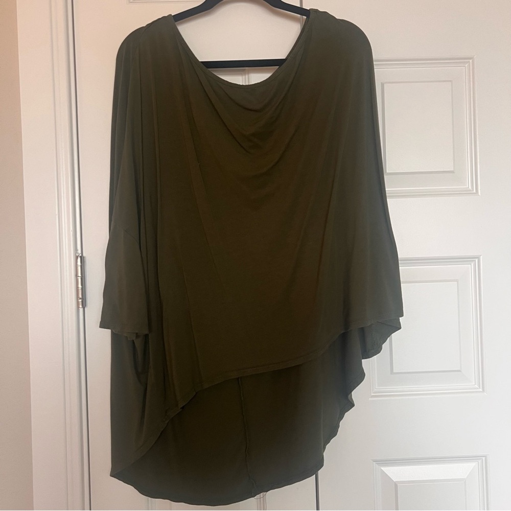 Isaac Liev Olive Green Hi-Lo Top